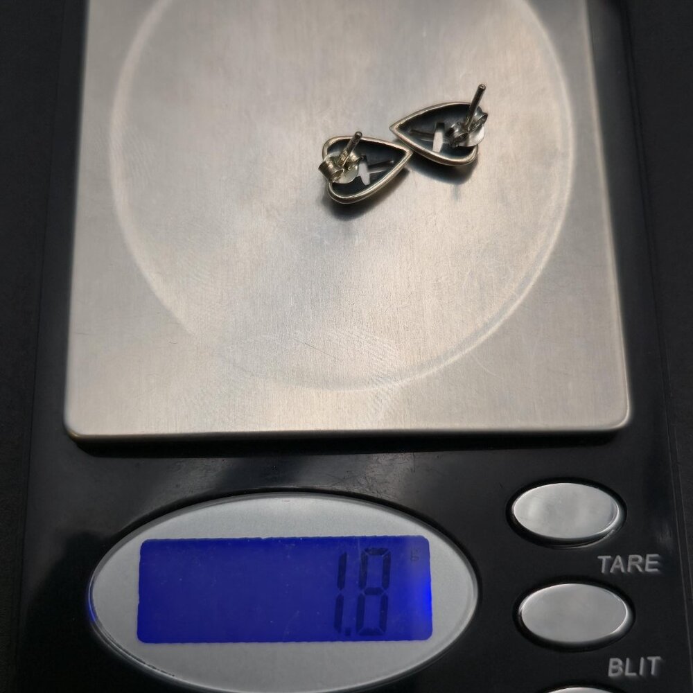 Sterling Silver Religious Cross Heart Stud Earrings A6979 View 6
